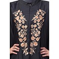 Designer Irani Kaftan with embroidery work- Dark Grey